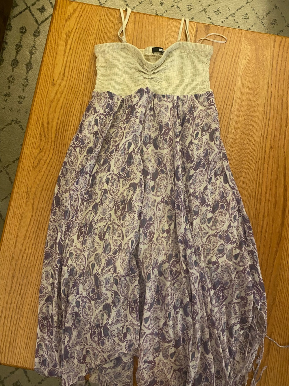 Harlow Cream & Purple Asymmetrical Dress